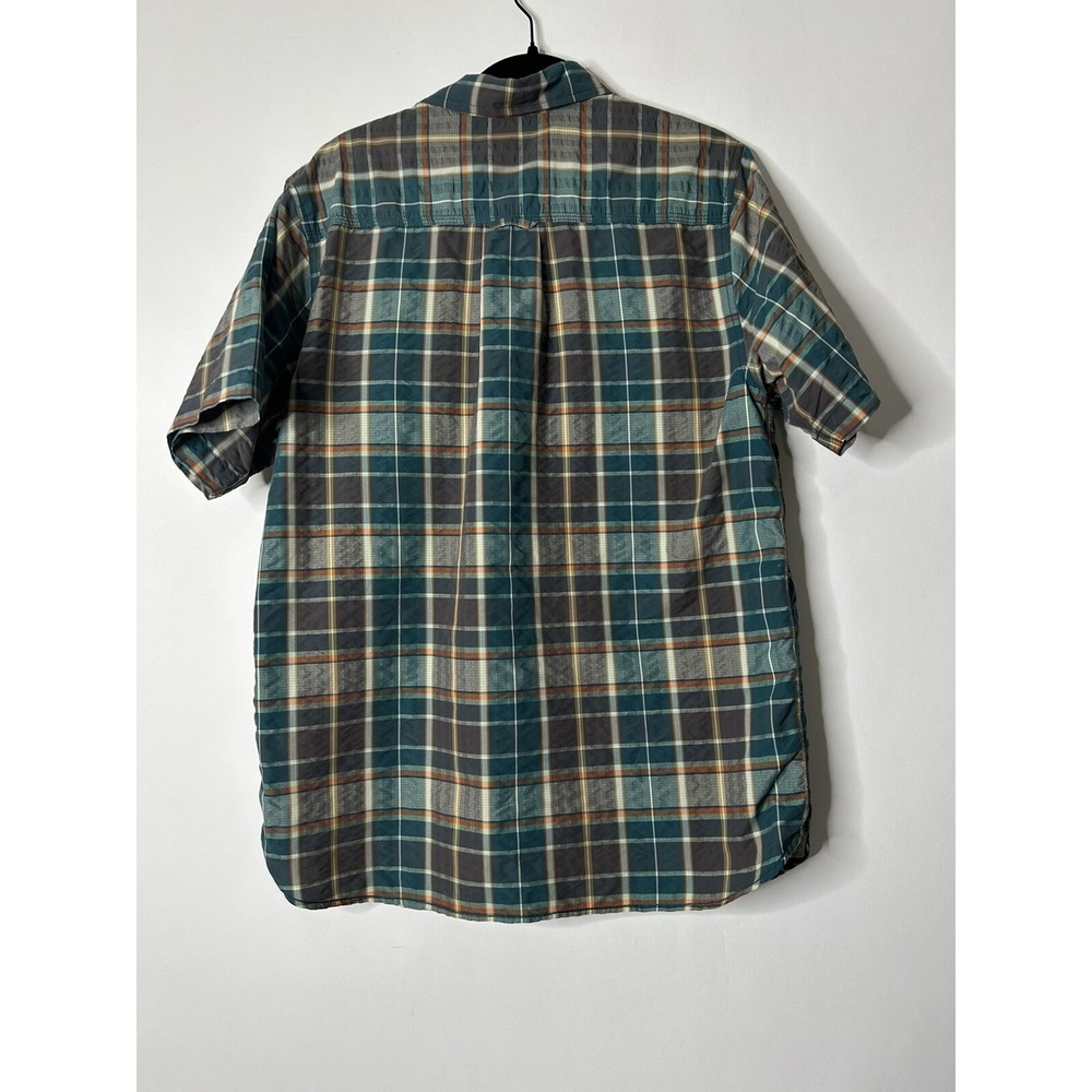 The North Face Men Size L Plaid Short Sleeve Button Front Nylon Polyester Shirt - Picture 8 of 8